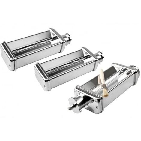 Smeg – Kit de laminoir à pâtes en acier chromé – 2 rouleaux découpeurs pour tagliolini et fettuccine – Compatible robot sur socle SMF01 (1/5)