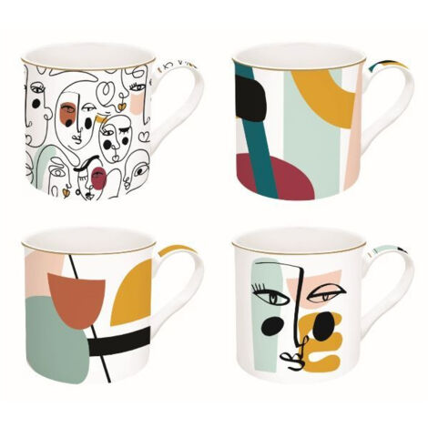 Coffret 4 Mugs 30 Cl - Modernism - Coffee Mania - Easy Life