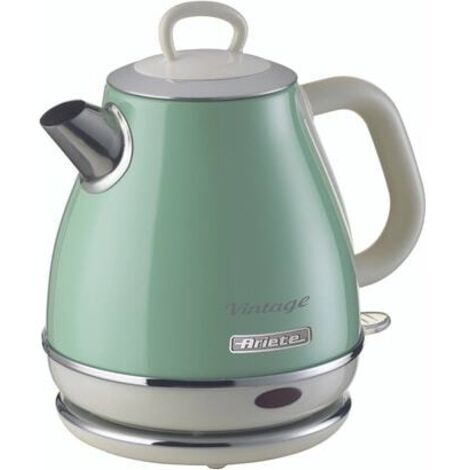 Bouilloire électrique 1 L sans fil – Puissance 1630 W – Base pivotante 360° – Boîtier métal vert – Arrêt automatique – Ariete