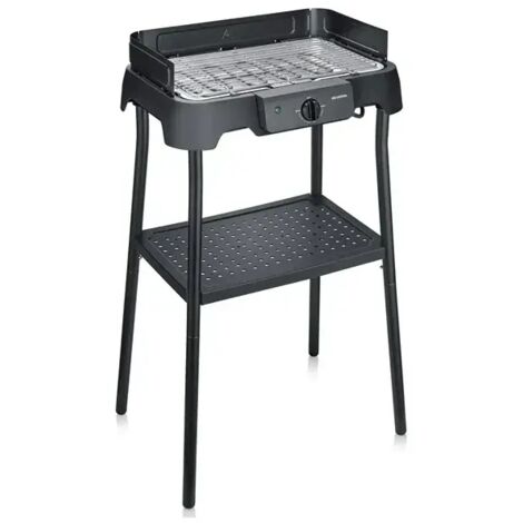 Barbecue électrique sur pieds - SEVERIN - PG8594 - 2000 W - Surface de cuisson 38 x 22 cm - Thermostat réglable - Noir