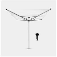 Séchoir extérieur Topspinner 50m – Cordes antidérapantes et résistantes aux UV – Système parapluie facile à manipuler – 310843 – Brabantia