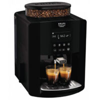 Krups – Cafetière à dosettes expresso broyeur Arabica 15 bars – Broyeur à grains avec cônes métalliques – Écran LCD tactile – Buse vapeur pour cappuccino