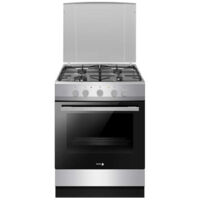Fagor – Cuisinière gaz 60 cm 4 feux avec four catalyse 74 L – Convection naturelle – Nettoyage facile – Sécurité thermocouple