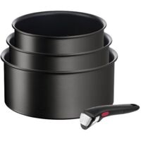 Tefal Ingenio Eco Resist Lot 3 casseroles noir 16 18 20 cm