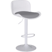 Modern Bar Stools,Barstool with backrest,(White/Grey,Set of 1)