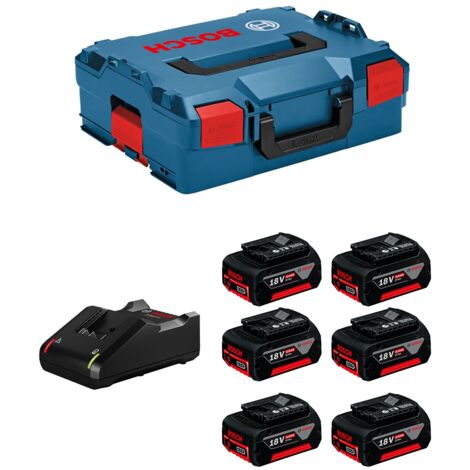 Pack de 6 batteries 18V 5,0 Ah – Technologie COOLPACK pour longévité – Compatible avec outils Bosch 18V – Chargeur GAL18V-40 inclus (1/4)
