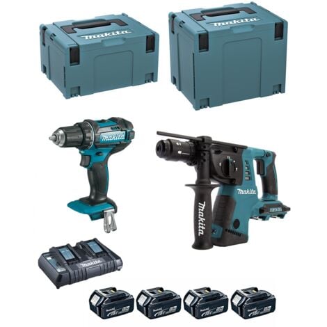 MAKITA Kit DLX2138PTJ (DDF482 DHR264 4 x 5,0 Ah DC18RD MAKPAC 3 MAKPAC 4)