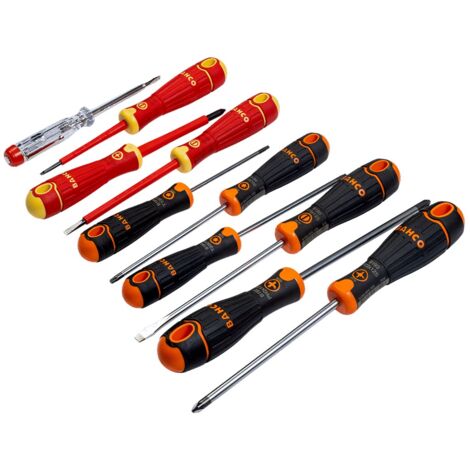 BAHCO - Jeu de tournevis BahcoFit™ pour vis à fente, Phillips, Pozidriv, TORX® - 10 pcs (1/4)
