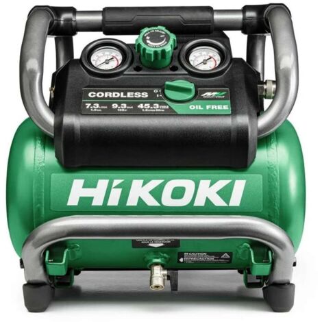 Hikoki – Compresseur sans huile 9,2 bars – Moteur sans charbon – Débit d’air élevé – Structure métallique durable – Conception compacte (1/5)