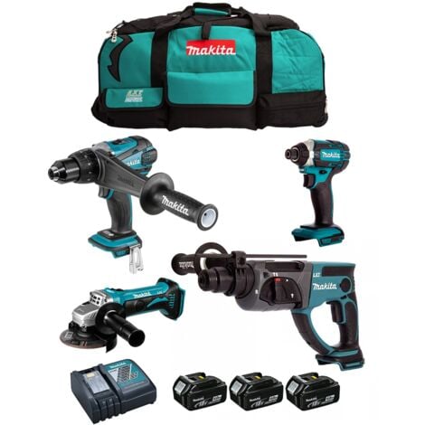 MAKITA Kit DLX4054MX1 (DDF458 DTD152 DHR202 DGA452 3 x 4,0 Ah DC18RC LTX600)
