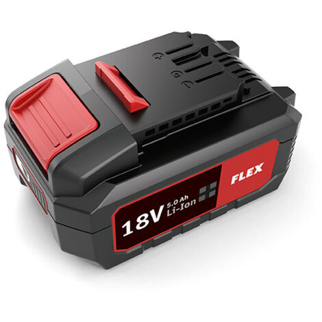 Flex – Batterie Li-Ion 18V 5,0 Ah – Protection contre décharge et humidité – Indicateur d'état de charge – Système de gestion électronique (1/6)