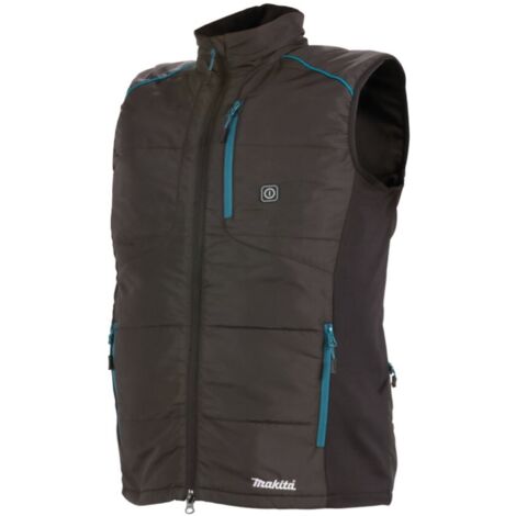 Makita – Gilet thermique taille XL – 3 niveaux de chauffage – Résistant au vent et hydrofuge – DCV202ZXL
