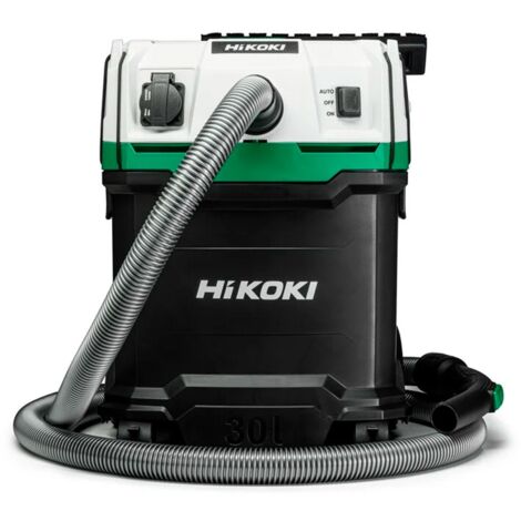 Hikoki – Aspirateur professionnel 1200W – Dépression 210 mbar – Capacité 30 l – Flexible 3,5 m – Pour chantiers humides et poussières fines - RP300YLWAZ
