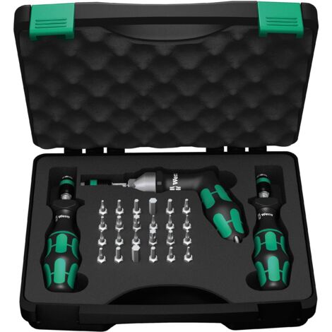 Wera – Kit de tournevis dynamométriques 27 pièces – Plage de couple 0,3 - 6 Nm – Réglage facile sans outil – Coffret de transport robuste (1/9)