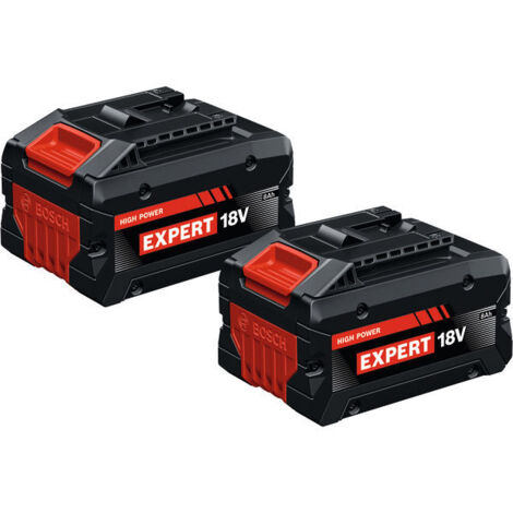 Bosch – Pack de 2 batteries 18V 4.0Ah – Technologie COOLPACK 2.0 – Recharge rapide en 39 min – Compatible outils Professional 18V