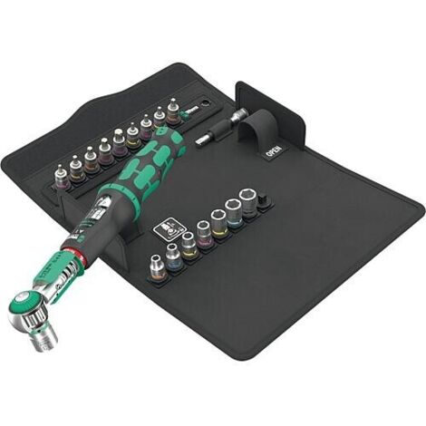Wera – Coffret de clé dynamométrique 1/4" 2-12 Nm – Mécanisme de débrayage – Torque Lock – 20 pièces pour plomberie et chauffage (1/5)