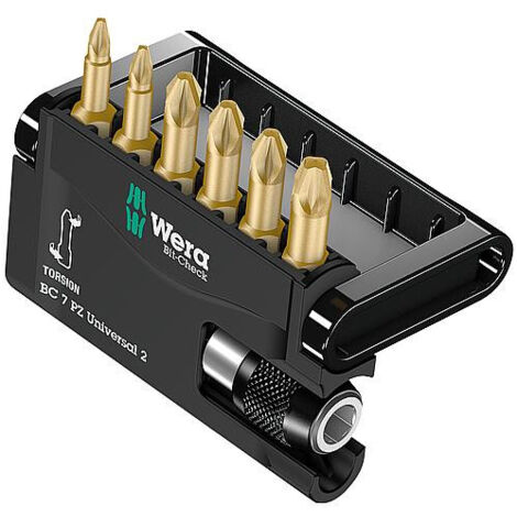 Kit embouts WERA Bit-Check Universal 2 6 pieces PZ avec support universel (1/2)