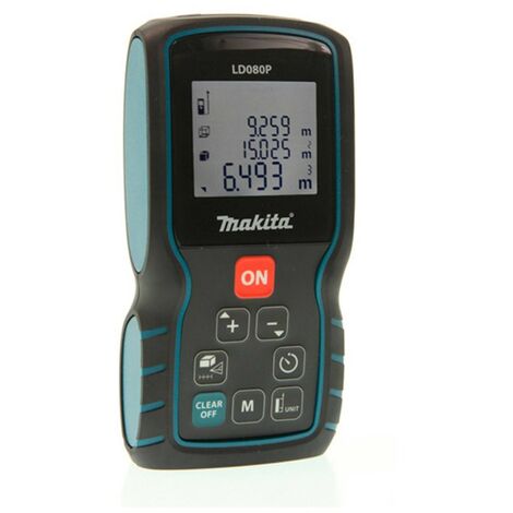Makita – Télémètre laser 80 m – Précision +/- 1,5 mm – Affichage 4 lignes – Classe de protection IP54 – Pour chantiers et rénovations - Y685182