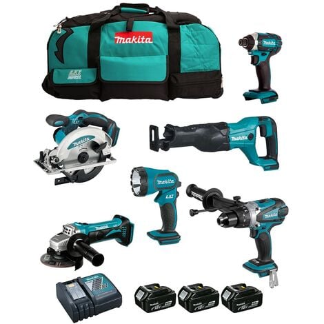 MAKITA Kit DLX6104MX1 (DHP458 DTD152 DGA452 DSS610 DJR186 DML185 3 x 4,0 Ah DC18RC LTX600)
