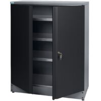 Armadio alto Küpper 71699, 91x110x45 cm, 2 ante, incl. 3 ripiani, nero