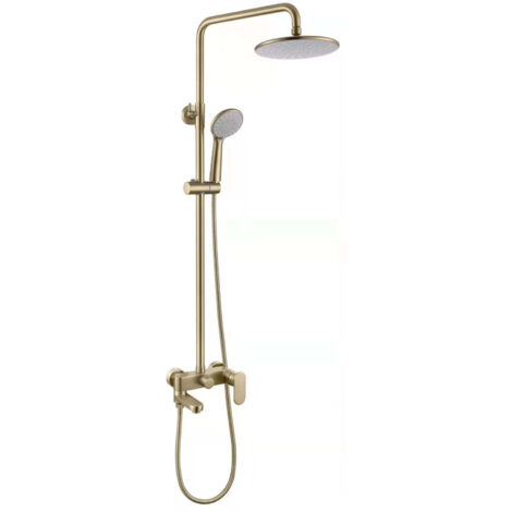 COLONNE DE DOUCHE DORÉE BROSSÉE (OR MAT) SC008 COLLECTION SCAMANDRE (tete 30cm)