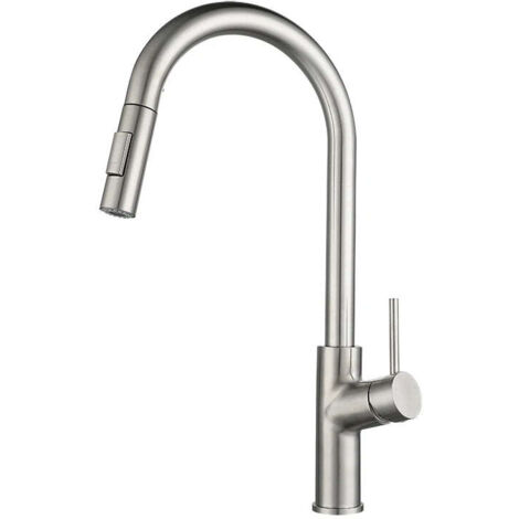 ROBINET CUISINE EN LAITON DORE BROSSE COLLECTION SCAMANDRE - brushed / Stainless steel (1/5)