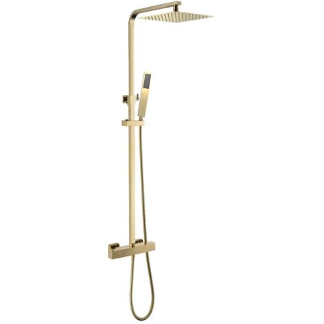 COLONNE DE DOUCHE THERMOSTATIQUE EN LAITON DORÉ BROSSÉ SC428 COLLECTION SCAMANDRE (OR MAT)