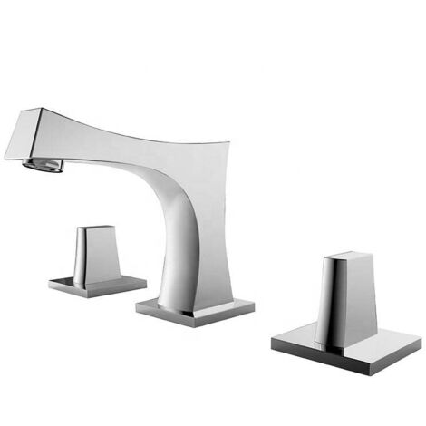 Robinet De Lavabo Sur Plage 3 Trous Nickel Brossé Collection Axis (1/5)