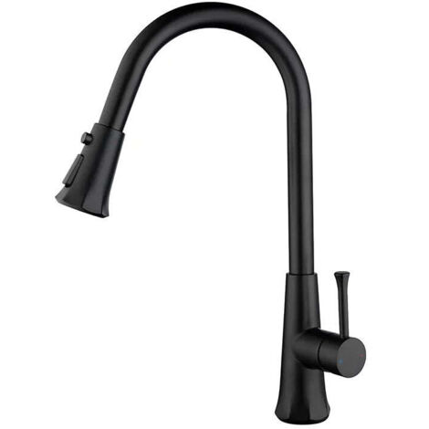 Robinet de cuisine K0625A en laiton noir collection Céphise