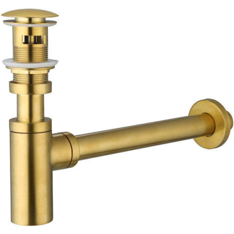 ENSEMBLE SIPHON ET BONDE 009 EN LAITON DORÉ BROSSÉ COLLECTION SCAMANDRE