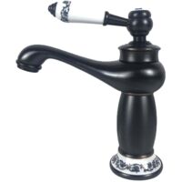 Robinet de lavabo sur plage 062 en laiton noir collection Céphise