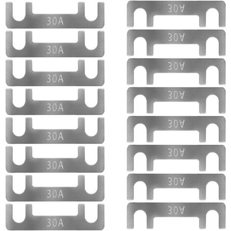 16 x Auto-Flachsicherungsstreifen, Sicherungen für Autosicherungen, 30 A, 40 A, 50 A, 60 A, 70 A, 80 A, 100 A, 110 A, 125 A, 150 A, für Auto/LKW/Wohnmobil/LKW/Motorräder (30 A) (1/5)
