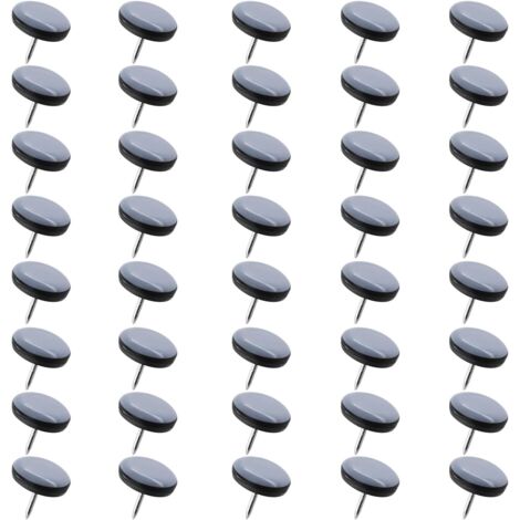 40 x Stuhlgleiter mit Nagel 22mm, runde Gleiter für Möbelgleiter, für Stuhl, Sofa, Büro, Tisch, Bett, Fliesen, Parkett (1/5)