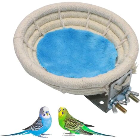 Vogelnest aus Hanfseil, Vogelkäfignest, Sittich-Zuchtnest, Vogelkäfignest, Vogelnest für Papageienkäfige, Vogelnest aus Baumwollseil, mit Befestigungsschrauben (1/5)