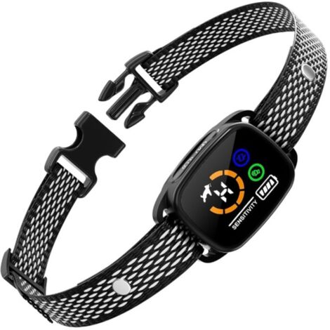 Anti-Bell-Halsband für Hunde, Ton-/Vibration-/Starke Vibrationsmodi, intelligente Bellerkennung, wiederaufladbar, IP67 wasserdicht, für kleine und große Hunde (schwarz) (1/5)