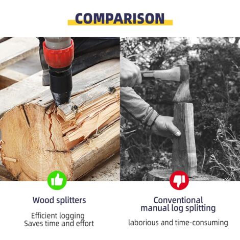 32mm Holzspalter Bohrer Set - Mit 3 Bohrgriffen - Für Brennholz & Kamin