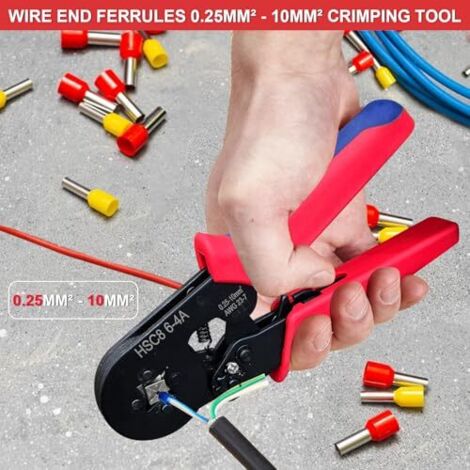 Alicates Engarce 0.25-10mm² Kit De Crimpadora De Terminales Profesional Con 1200 Piezas - Alicates Para Cable De 0.25 A 10 Mm² Preciva Crimpadora 1200 Piezas