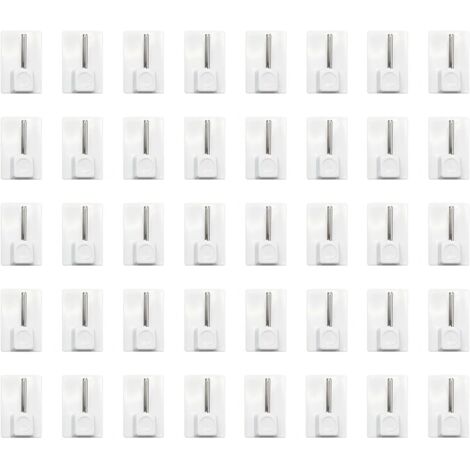 40 x Klebegardinenhaken Set, Klebe-Wandgardinenhaken für Scheibengardinenstangen, ohne Bohren für Fenstergardinen (Weiß) (1/5)