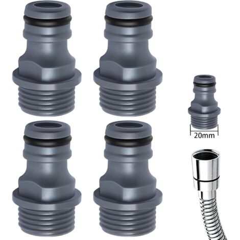 [NIE BENUTZT]4er Set G 1/2 Zoll / 20mm Hahnverbinder Gartenschlauchverbinder 1/2 Zoll Schlauchverbinder Außengewinde für Wasserhahn (1/5)