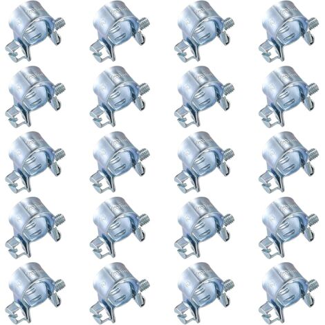 [NIE BENUTZT]20 Stück verstellbare Schlauchschellen, Metallschlauchschellen, Schlauchschelle für Auspuffrohr, Kraftstoffeinspritzrohrschelle – 10–12 mm (1/5)