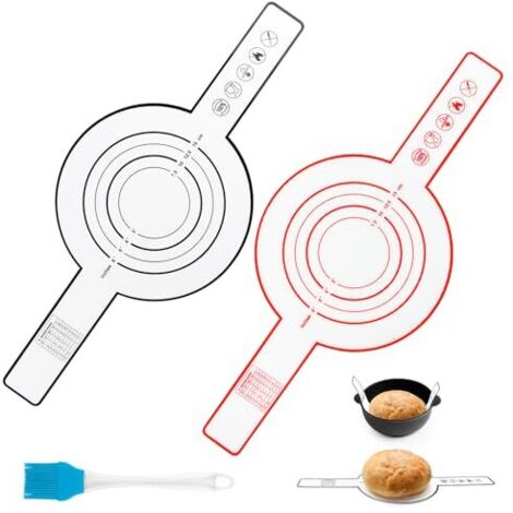 [NIE BENUTZT]Silikon-Backmatte, 2 Stück rutschfeste Silikon-Gebäckmatte, waschbar und wiederverwendbar, Backmatte mit extra langen Griffen zum Übertragen von Teig (1/5)