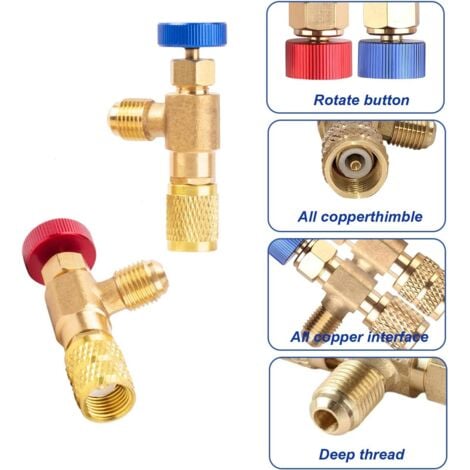 2x Kältemittel Sicherheitsventile Set Für R32/R22/R410 - Messing Profi-Ventile
