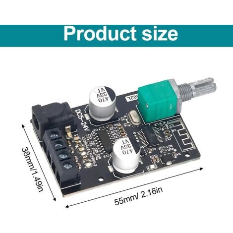 Produktbild von Eujgoov 2.1 Verstärkerplatine – 2x50W + 100W Subwoofer, Bluetooth 5.0, DC 12–24V, Für DIY Lautsprecher & Heimkino