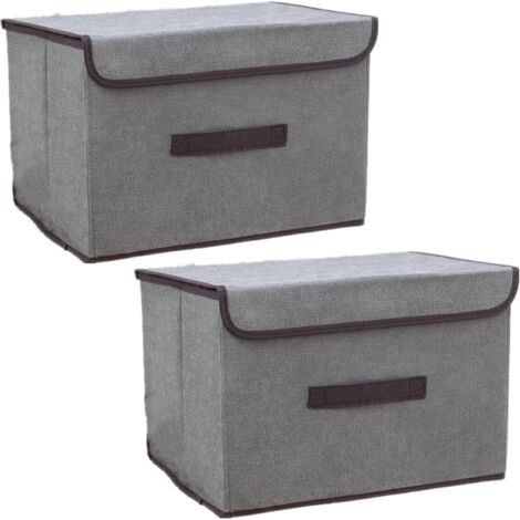 [NIE BENUTZT]Aufbewahrungsbox mit Deckel, Stoff-Aufbewahrungsbox, Stoff-Aufbewahrungswürfel, zusammenklappbar, Aufbewahrungsboxen für Schränke, Kleidung, Garderoben, Spielzeug (36 × 23 × 24 cm/2er-Pac (1/5)