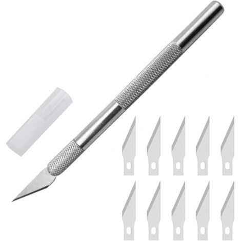 [NIE BENUTZT]Skalpell-Set, Präzisions-Cutter-Skalpell mit 10 Klingen, Hobbymesser, Präzisions-Cutter-Bastelmesser für Handwerk, Schneiden, Kunstwerke, DIY, Schnitzen