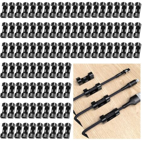 [NIE BENUTZT]100 Stück Kabelclips. Selbstklebende Kabelclips für Wände und Tafeln. Selbstklebende Kabelclips. Wandkabelhalter mit Doppelkleber. Kabelorganisation, selbstklebende Kabelclips. Kabelmanag