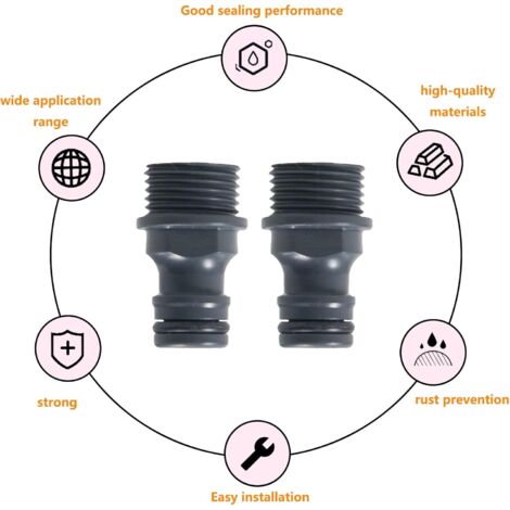 ESTABA Gartenschlauchverbinder, Schlauchanschluss 1/2 Zoll und 3/4 Zoll 2 -in-1 Wasserhahnadapter & 1/2 Zoll Gartenschlauch Schnellanschluss, für Autowäsche und Garten Küchenschlauchanschluss ESTABA Gartenschlauchverbinder, Schlauchanschluss 1/2 Zoll und 3/4 Zoll 2 -in-1 Wasserhahnadapter & 1/2 Zoll Gartenschlauch Schnellanschluss, für Autowäsche und Garten Küchenschlauchanschluss