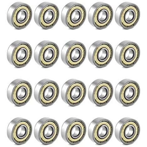 [NIE BENUTZT]20 Stück 608zz Kugellager, für Skateboards, Roller, Inline-Skates, 8 mm x 22 mm x 7 mm (1/5)