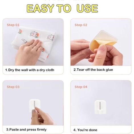 BAZEITFLOW 4-tlg Selbstklebende Gardinenstangenhalter - Ohne Bohren Montieren