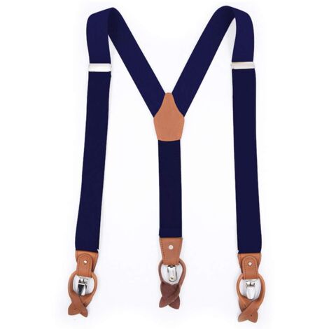 [NIE BENUTZT]Breite, abnehmbare, elastische Hosenträger für Herren mit Clips oder Knöpfen. Verstellbare Y-Form.